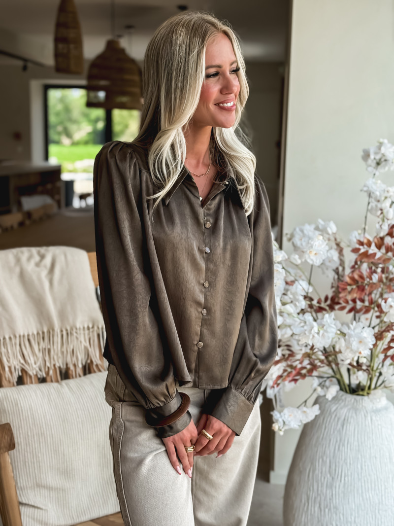 Chemise à motifs Malisa - Kaki