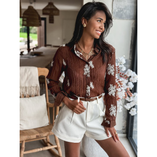 Chemise à motifs Zahya - Chocolat