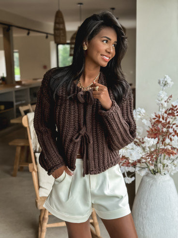 Gilet Salima - Chocolat