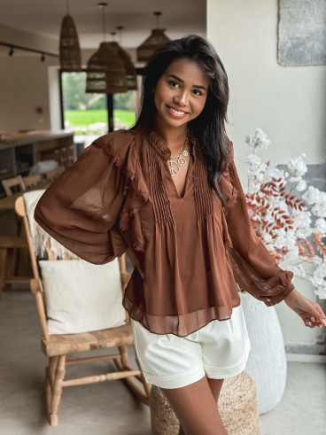 Blouse Laona - Chocolat