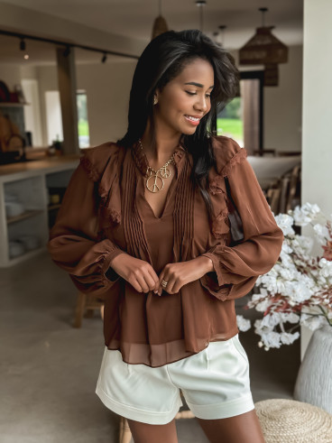 Blouse Laona - Chocolat
