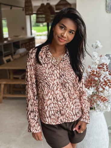 Chemise à motifs Verona - Beige/Marron