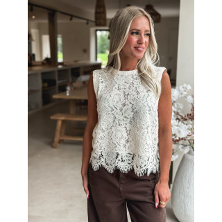 Blouse en dentelle Nellya - Ecru