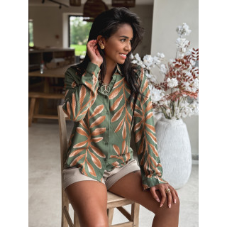 Chemise à motifs Naé - Kaki/Camel
