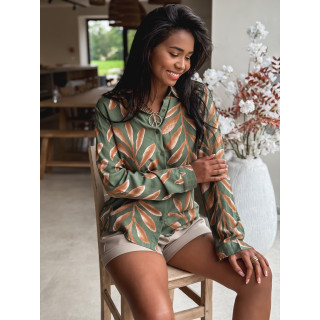 Chemise à motifs Naé - Kaki/Camel