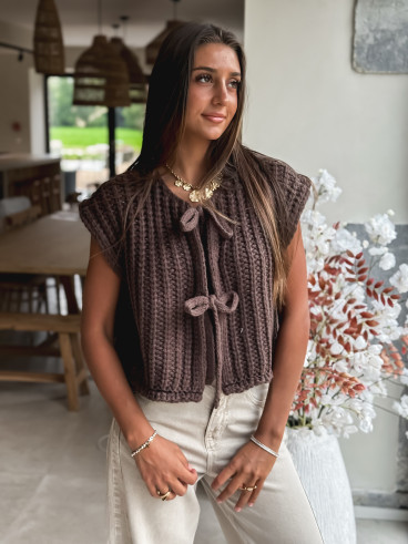 Gilet sans manches Salima - Chocolat