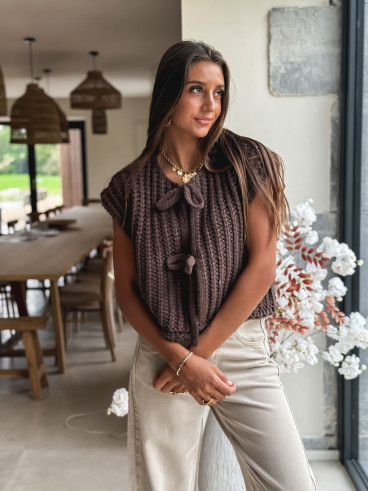 Gilet sans manches Salima - Chocolat