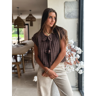 Gilet sans manches Salima - Chocolat