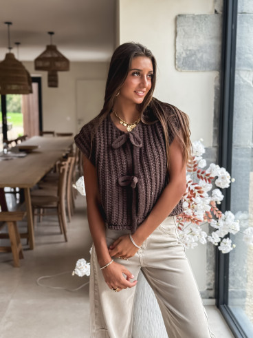 Gilet sans manches Salima - Chocolat