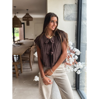 Gilet sans manches Salima - Chocolat