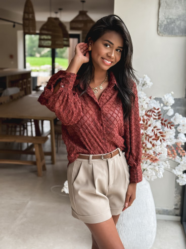 Chemise à motifs Cherine - Rouille