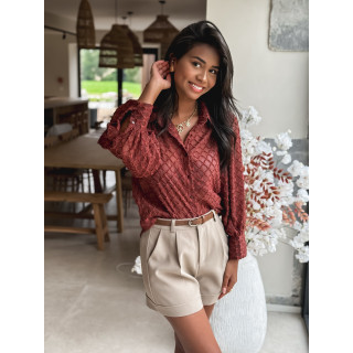 Chemise à motifs Cherine - Rouille