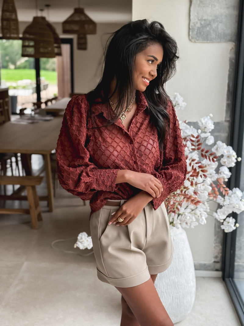 Chemise à motifs Cherine - Rouille