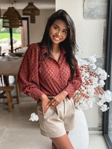 Chemise à motifs Cherine - Rouille