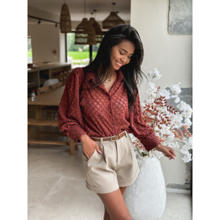 Chemise à motifs Cherine - Rouille