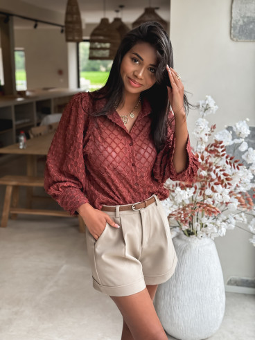 Chemise à motifs Cherine - Rouille