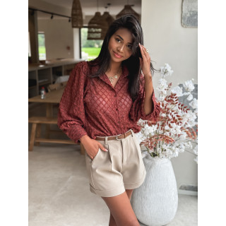 Chemise à motifs Cherine - Rouille