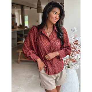 Chemise à motifs Cherine - Rouille