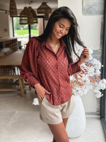 Chemise à motifs Cherine - Rouille