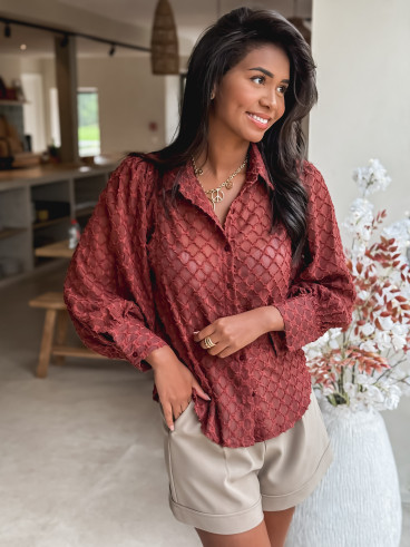 Chemise à motifs Cherine - Rouille