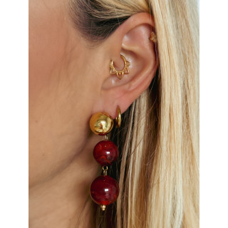 Boucles d'oreilles Java - Doré/Bordeaux