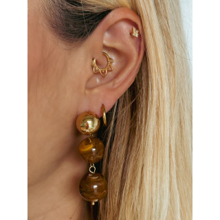 Boucles d'oreilles Java - Doré/Marron