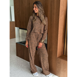 Blouse léopard Salomé - Camel/Noir