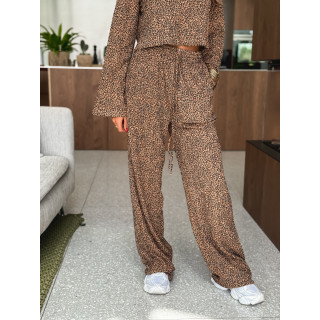 Pantalon léopard Salomé - Camel/Noir