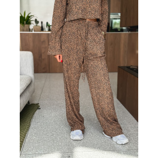 Pantalon léopard Salomé - Camel/Noir