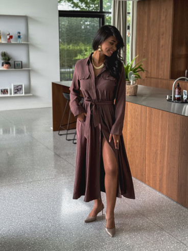 Robe longue karole - Chocolat