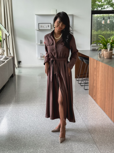 Robe longue karole - Chocolat