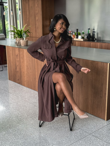 Robe longue karole - Chocolat
