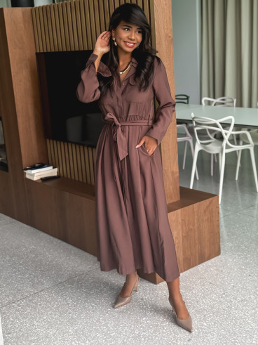 Robe longue karole - Chocolat