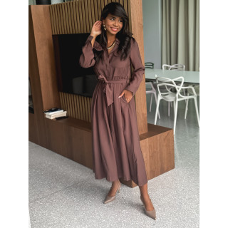 Robe longue karole - Chocolat