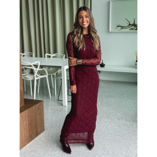 Robe longue Néréa - Bordeaux