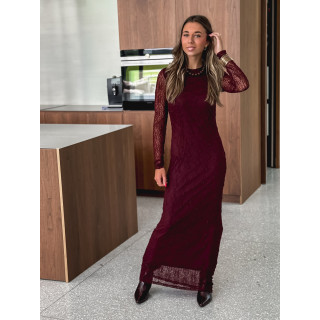 Robe longue Néréa - Bordeaux
