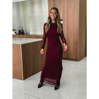 Robe longue Néréa - Bordeaux