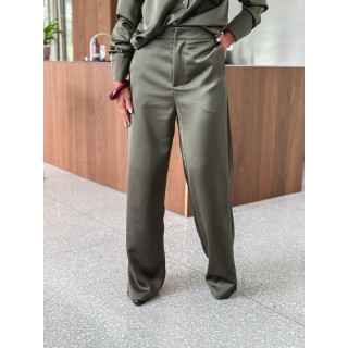 Pantalon satiné Nara - Kaki