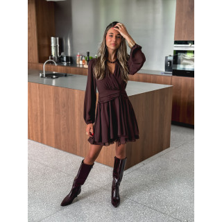 Robe courte Hélène - Chocolat
