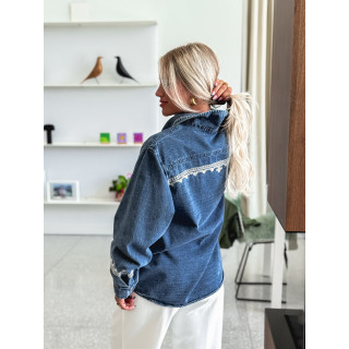 Chemise en jeans Charlaine - Bleu/Ecru