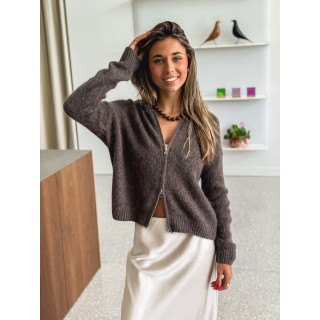 Gilet à capuche Chiara - Cacao