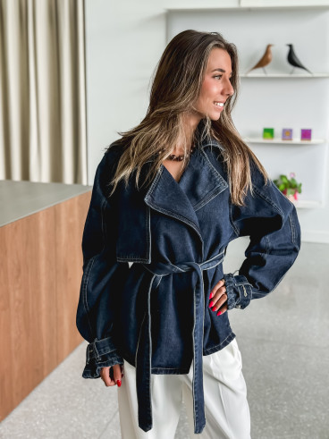 Veste en jeans Sélénia - Bleu foncé