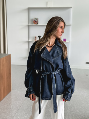 Veste en jeans Sélénia - Bleu foncé