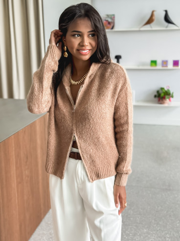 Gilet à capuche Chiara - Camel