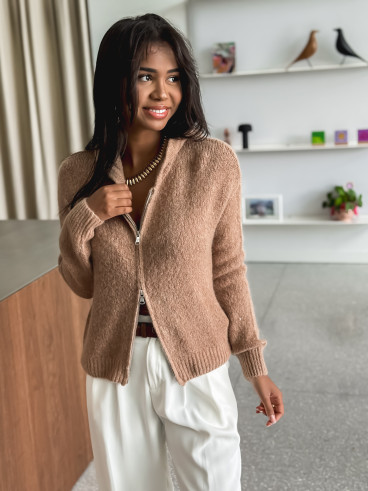 Gilet à capuche Chiara - Camel