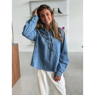 Blouse en jeans Nataëlle - Bleu