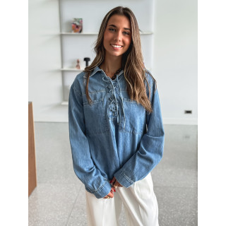 Blouse en jeans Nataëlle - Bleu