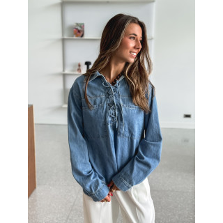 Blouse en jeans Nataëlle - Bleu