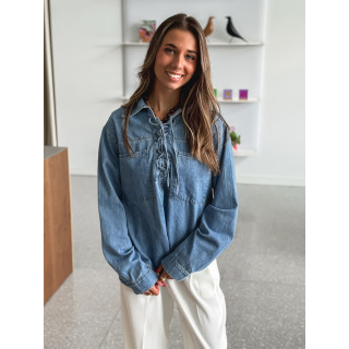 Blouse en jeans Nataëlle - Bleu