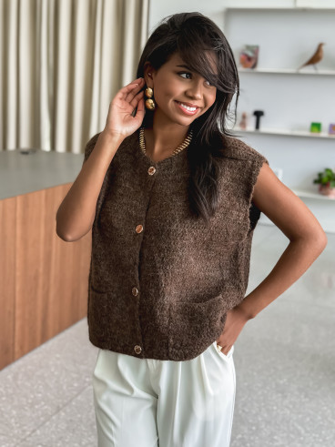 Gilet sans manches Munich - Chocolat